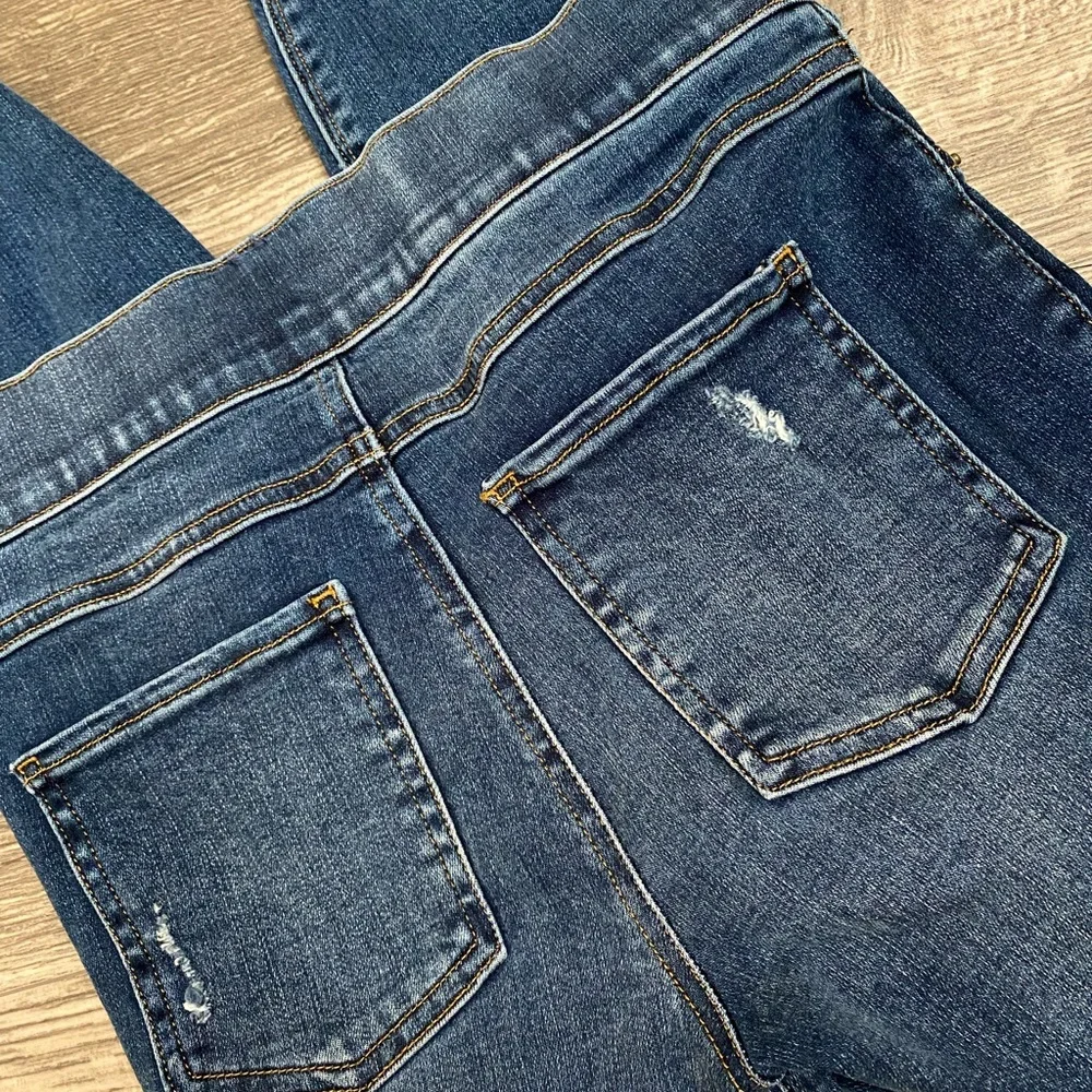 SPANX distressed ankle skinny jeans medium‎ wash NWOT size xs